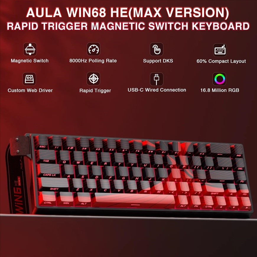 COD AULA WIN60 WIN68 HE Gaming Magnetic Switch Keyboard Quick Trigger 8K Return RGB Hot Plug 60% 68%