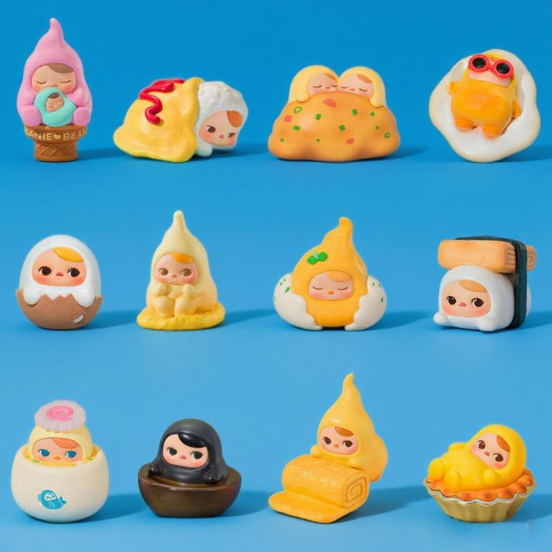 P POPMART PUCKY PUCKY Egg Bean Series Mystery Box เครื่องประดับของขวัญอินเทรนด์