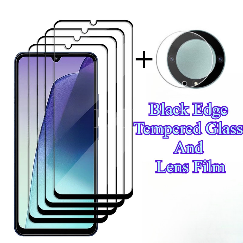 สีดําขอบกระจกนิรภัยอลูมิเนียมสูงโปร่งใส Anti Scratch สําหรับ Vivo V2357A V2361GA V2364A V2410A V2415