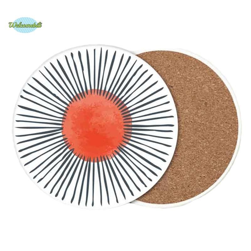 [WLB-t] 6 ชิ้น/เซ็ต Coasters ทนความร้อนลื่นเครื่องดื่ม Cafe ตกแต่ง 2D FLat Coasters Anti-scalding แผ