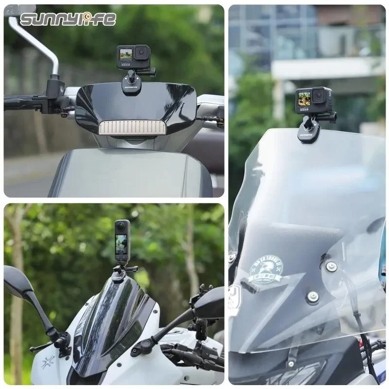 ขายึดกระจกรถจักรยานยนต์ อลูมิเนียม สำหรับ GoPro Hero 12 11 10 9 Insta360 X3 DJI Action 3
