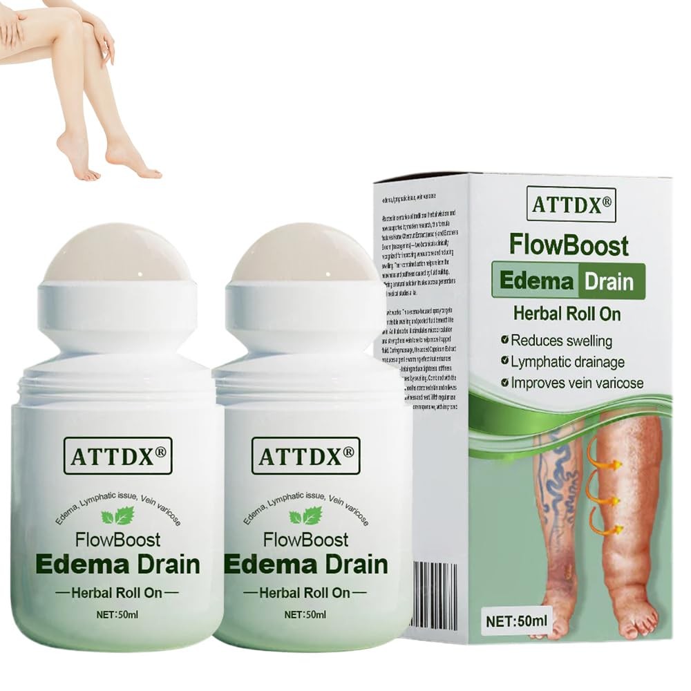 50ml FlowBoost Edema Drain Herbal Roll on,Leg Therapy Edema Roll on, Edema Relief สําหรับขาและเท้าลด