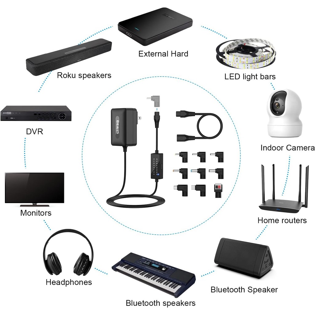 24W อะแดปเตอร์ AC Multi โวลต์เปลี่ยน Switching Power Supply DC ปลั๊กสายไฟ 12V 5V 6V 7V 8V 9V 10V 11V