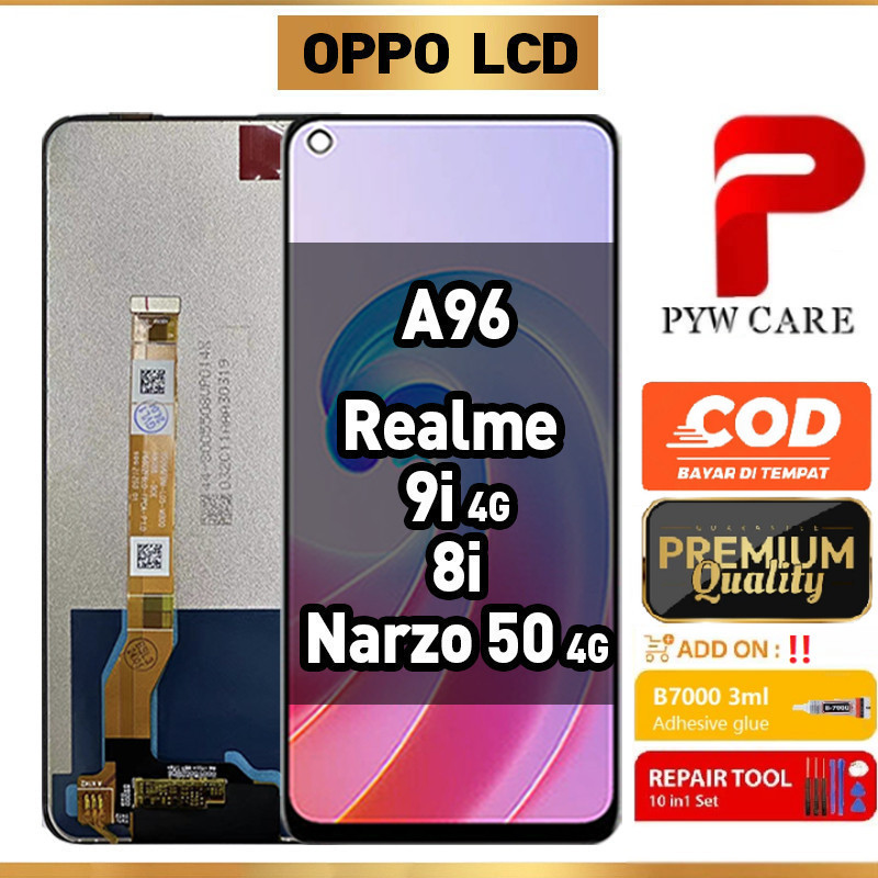 หน้าจอ LCD ที่รองรับสําหรับ Realme 8i / Realme 9i 4G / Narzo 50 4G / หน้าจอ LCD Oppo A96
