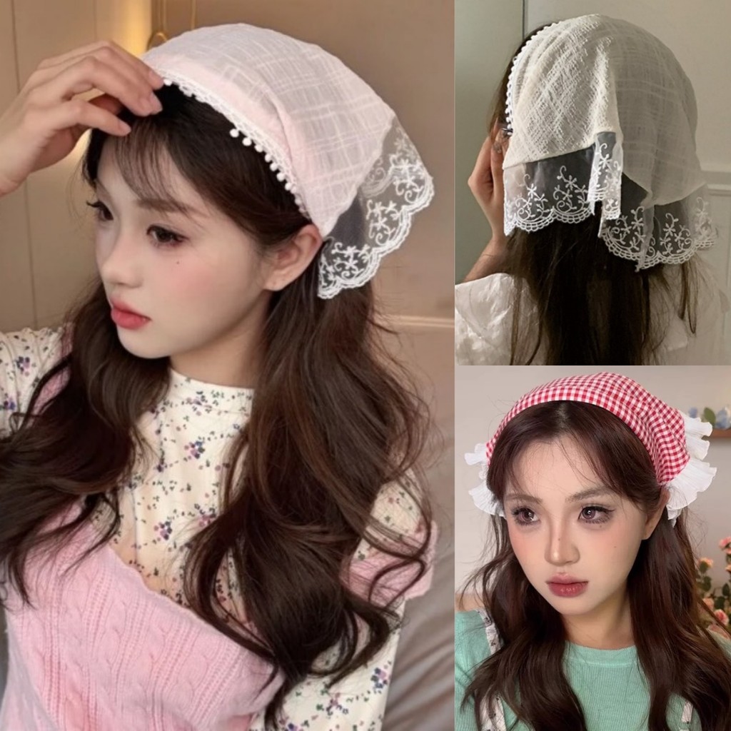 🎀#ที่คาดผมผ้าพันคอ สําหรับผู้หญิง ลายดอกไม้ น่ารักๆ ผ้าโพกหัว มินิมอล แฟชั่นใหม่