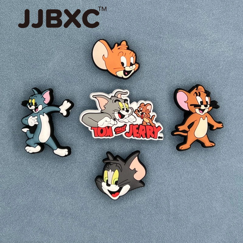 JJBXC ตัวติดรองเท้า charm การ์ตูน Tom & Jerry แมวกับหนู ดีไซน์น่ารัก อุปกรณ์ตกแต่งรองเท้า