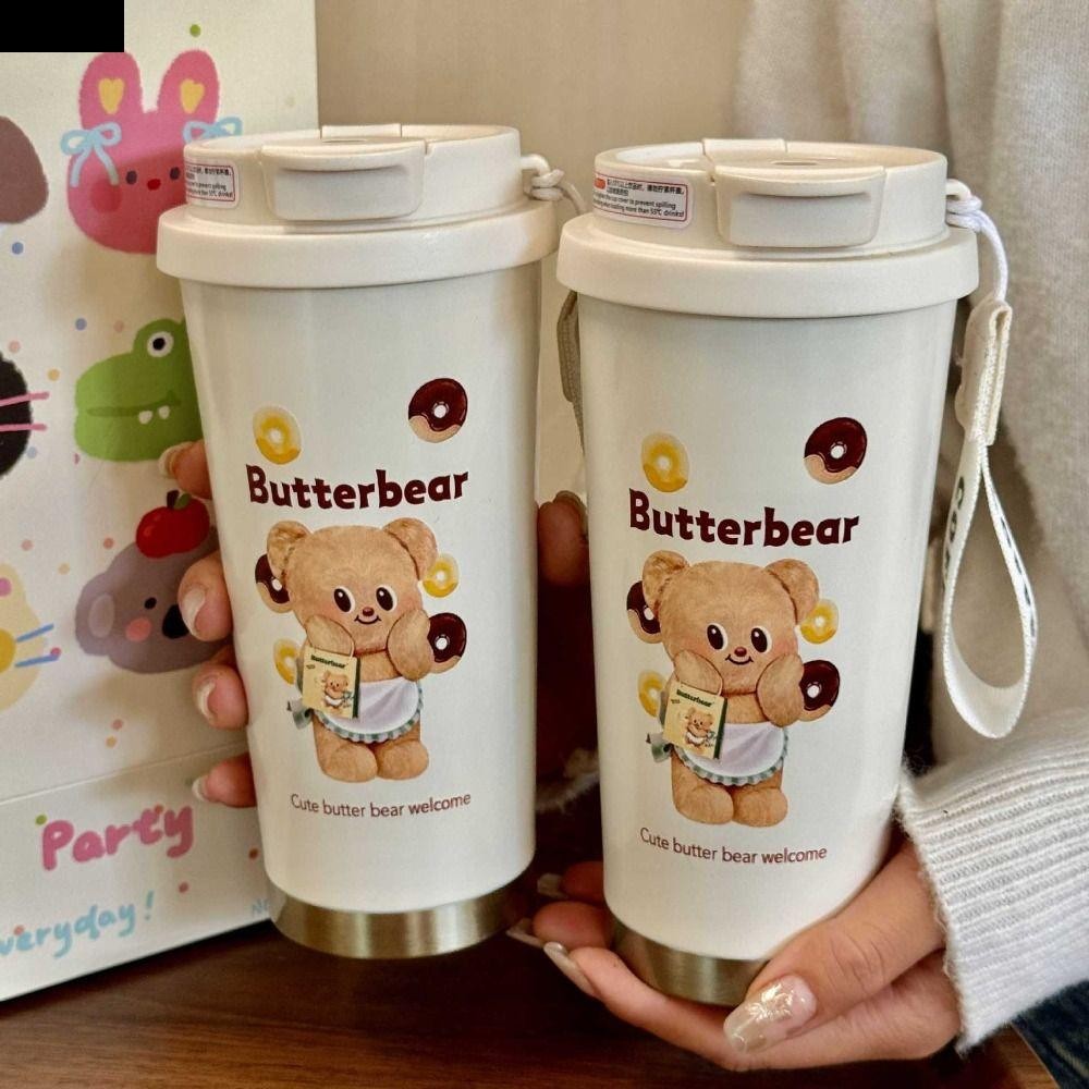 ถ้วยสูญญากาศหมีเนย (การ์ตูน) 500/1000 ml สแตนเลส