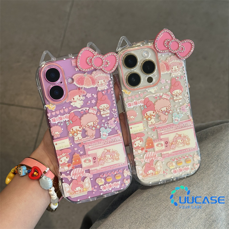 เหมาะสําหรับเคสโทรศัพท์ IPhone16 Dessert Bunny Bowknot ใหม่ IPhone 151413 12 11pro หูแมว Xsmax ซิลิโคน Xs/xr ผู้หญิง 78 โปร่งใส TED