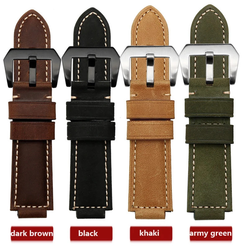 สําหรับ TIMEX สายคล้องคอ TW2R55500 T2N720 T2N721 T2N739 Series 24 มม.ยก 16 มม.Cowhide สายคล้องสร้อยข