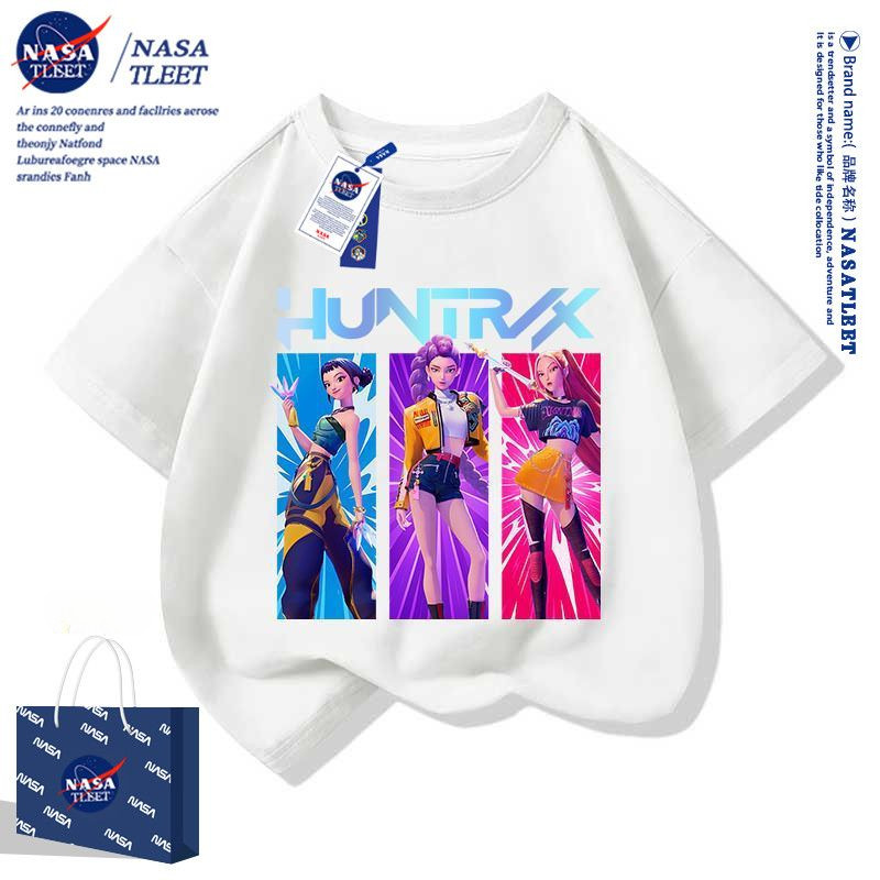 [100-170] NASA Co-Branded K-POP Witch Hunters สินค้าชายหญิงกลางเด็กเล็กแขนสั้นเสื้อยืดฤดูร้อนเสื้อผ้าใหม่อินเทรนด์