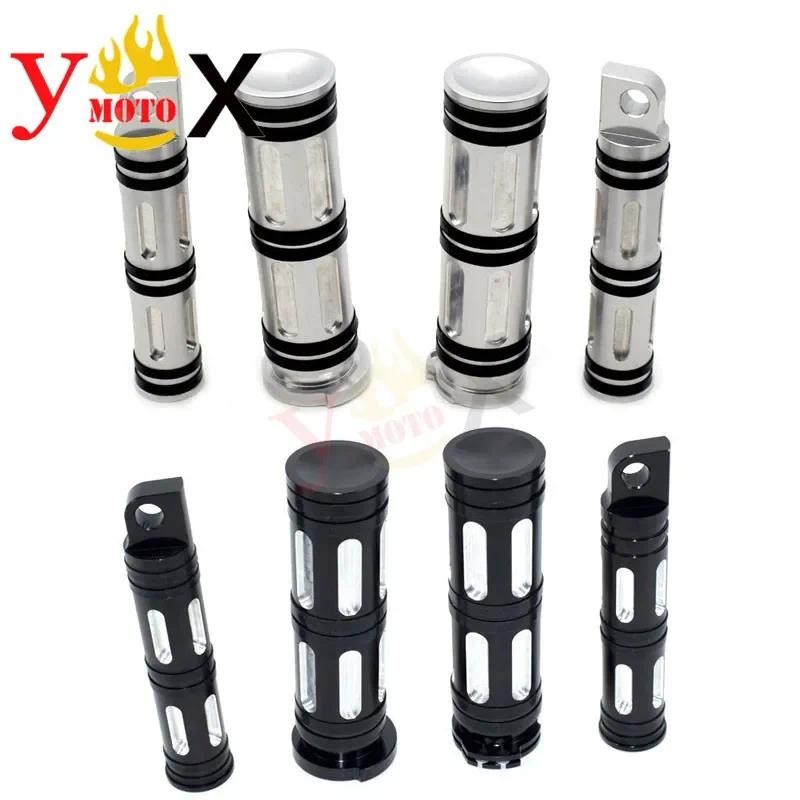 รถจักรยานยนต์ CNC Edge Cut Footpeg Foot Rest + 25 มม.Handlebar Hand Grips สําหรับ Harley Softail Tou