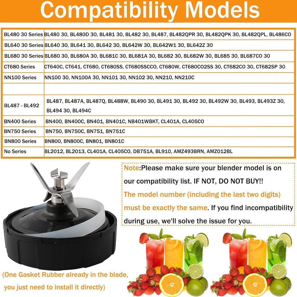 เครื่องปั่นอะไหล่สําหรับ Ninja, 24oz Ninja เปลี่ยนถ้วย 7 Fins Ninja Blender ใบมีดใช้งานร่วมกับ Ninja