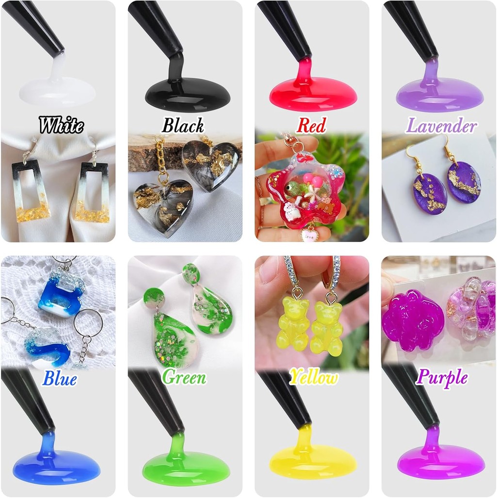 JDiction UV Resin, 8 สี-240g UV Resin ไร้กลิ่นและ Hard Rainbow UV Resin Kit สําหรับเครื่องประดับทํา,