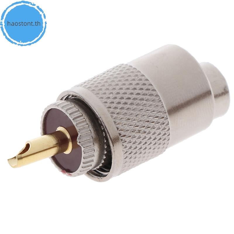 Hastont 1PCS UHF PL259 ชายปลั๊กตรง Solder Connector อะแดปเตอร์สําหรับ RG8U RG58-3 TH