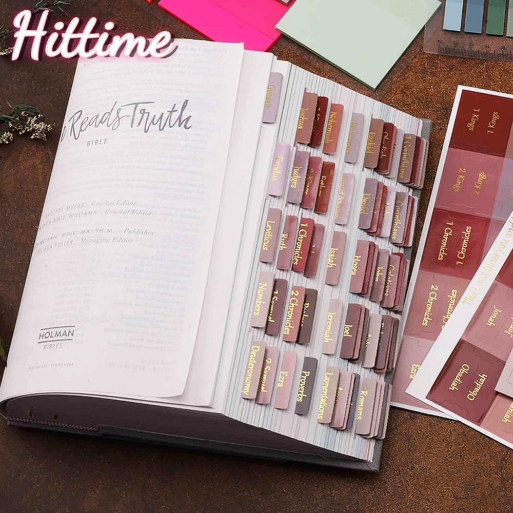 HITTIME 5/6 แผ่น Bible Index Label สติกเกอร์ Self-กาวแท็บกระดาษ Bible Index Tabs สําหรับศึกษาอ่านบุ๊
