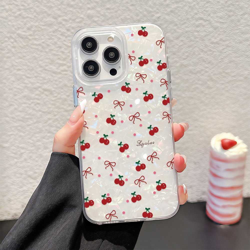 จัดส่งในพื้นที่ เคสพื้นหลังมันวาวเหมือนเปลือกหอย น่ารัก For IPhone16 14 13 11 6 7 8 plus Pro Promax X XR XSMAX BKWIMD120 – โปรปัง