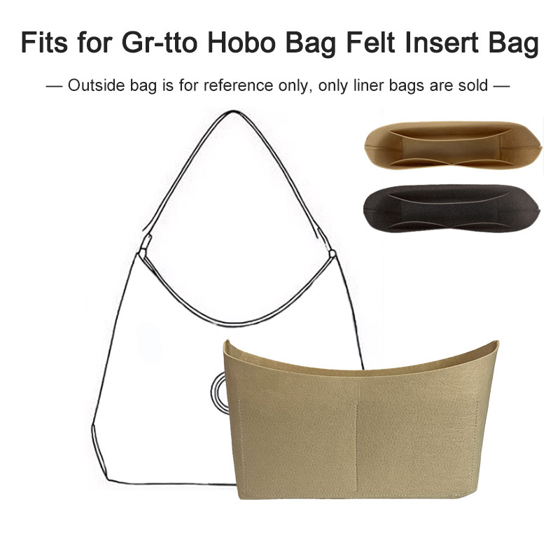 กระเป๋า Hobo จากวัสดุ felt ทนทานและเบา พร้อม organizer สำหรับใส่อุปกรณ์เสริม
