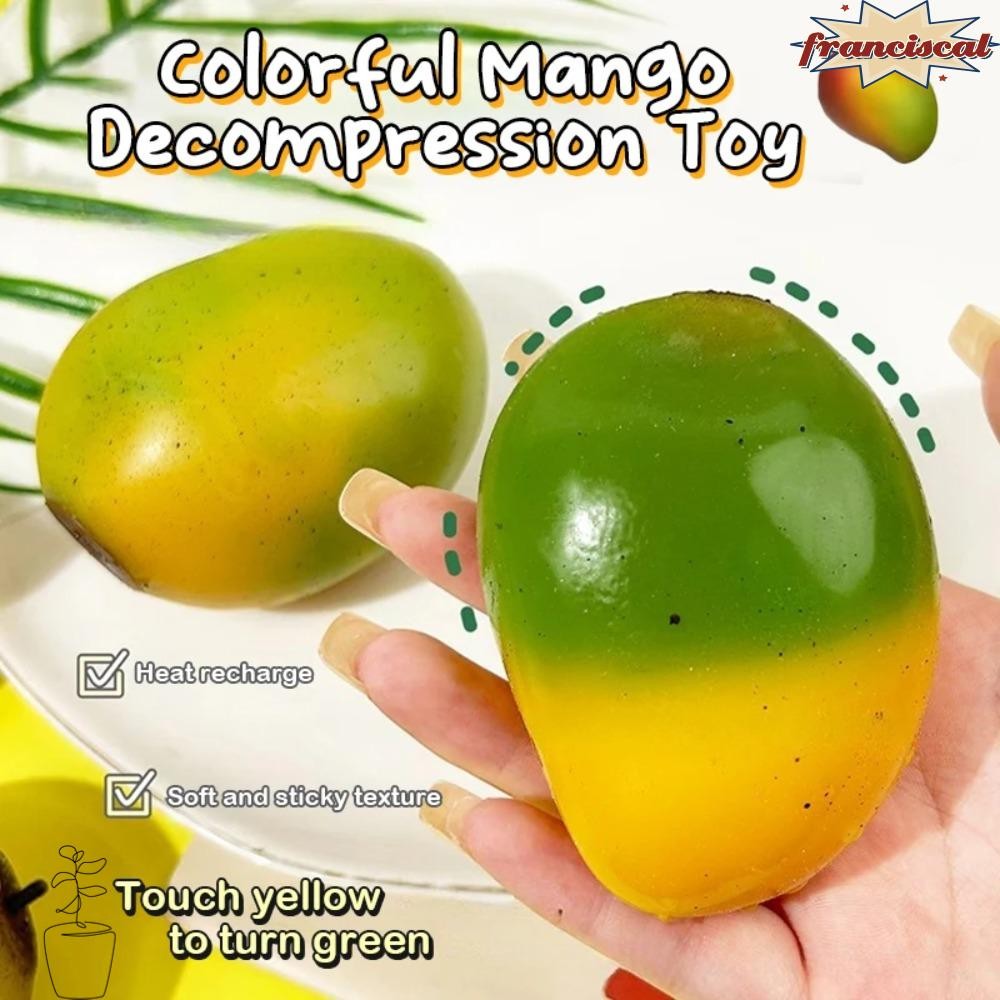 FRANCISCAL ของเล่นหยิก, เปลี่ยนสีมะม่วงความเครียด Release Squi ของเล่นขี้อาย, Creative Slow Rebound Mochi จําลอง Mango Decompression ของเล่นของขวัญ