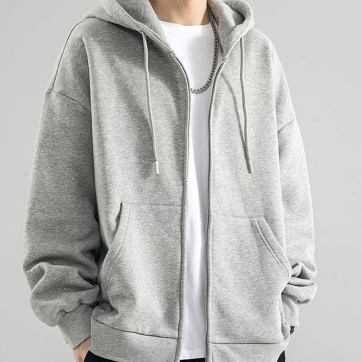 PROMAN-เสื้อคาร์ดิแกนมีฮู้ดสีล้วน  เสื้อโค้ทผู้ชาย  เรียบง่าย  ลำลองแมทช์ลุคง่าย  ใส่ได้ทั้งชายและหญิง - รูปที่ 5