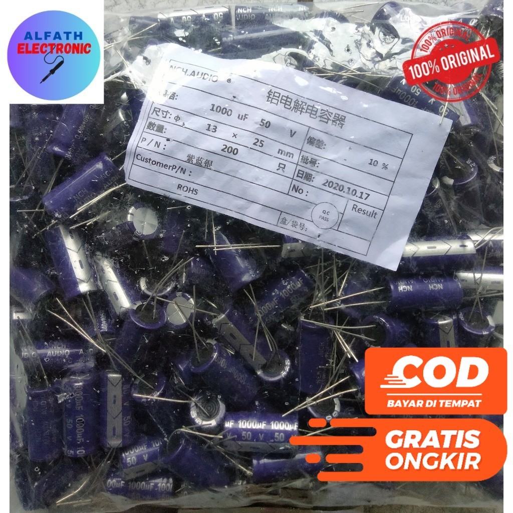 ELCO 1000UF 1000 UF 50V 50 VOLT คุณภาพที่ดีดั้งเดิม