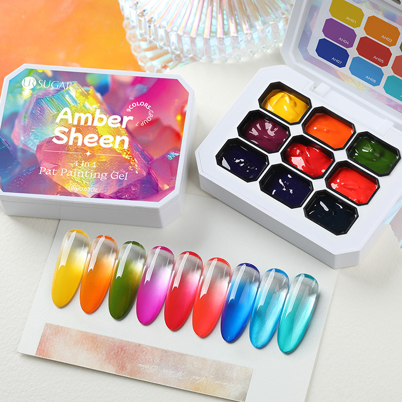 【Local】UR SUGAR Amber Sheen Pat สีเจลฤดูใบไม้ผลิฤดูร้อน Jelly Gradient GEL Blush Blooming วาดลายดอกไม้