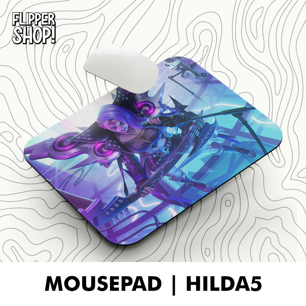 Hilda & Khaleed Mobile Legends Hero Motif Flipper Mousepad แผ่นรองเมาส์สําหรับเล่นเกมกันลื่น