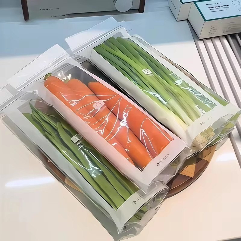 แถบยาวถุงเก็บสด-ถุงปิดผนึกยางคู่หนา-ถุงเก็บตู้เย็นเกรดอาหาร15/30/45/60/75ชิ้น - รูปที่ 2