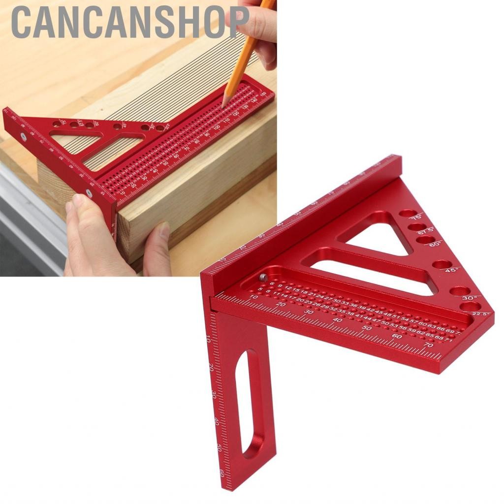 Cancanshop Cancanshop-th Triangle Triangle Ruler Multifunctional 3D Multi-Angle Measuring Aluminium 