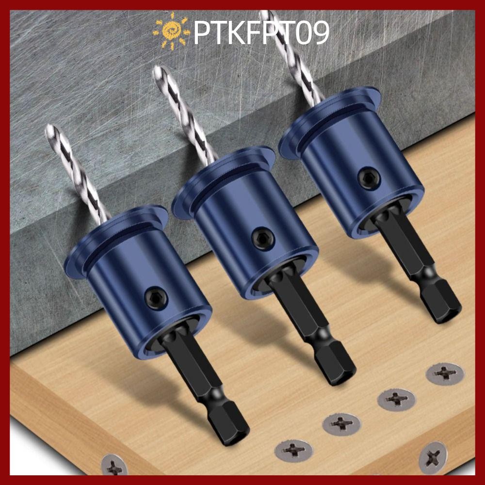 PTKFPT09 Countersink เจาะ,โลหะผสม Core Limiter Pilot Hole Countersunk เจาะ Bit,แบบพกพางานไม้เครื่องม