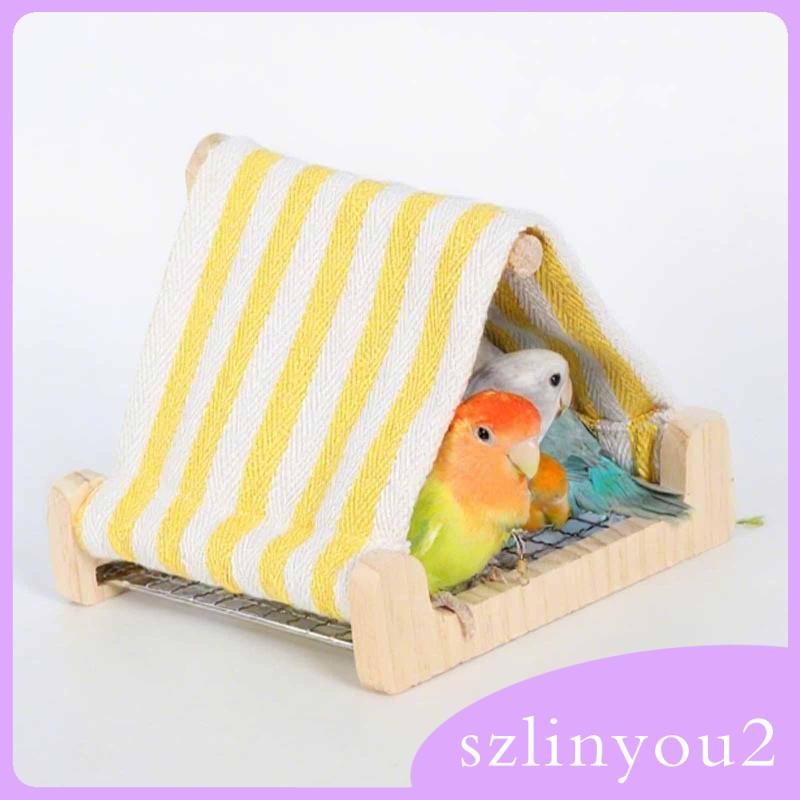 [szlinyou2] บ้านรังนก เปลญวนแข็งแรงพร้อมเต็นท์เล่นแบบโต้ตอบสําหรับนกแก้ว 17.7 X 16.5 X 15 ซม. สําหรับนกแก้ว