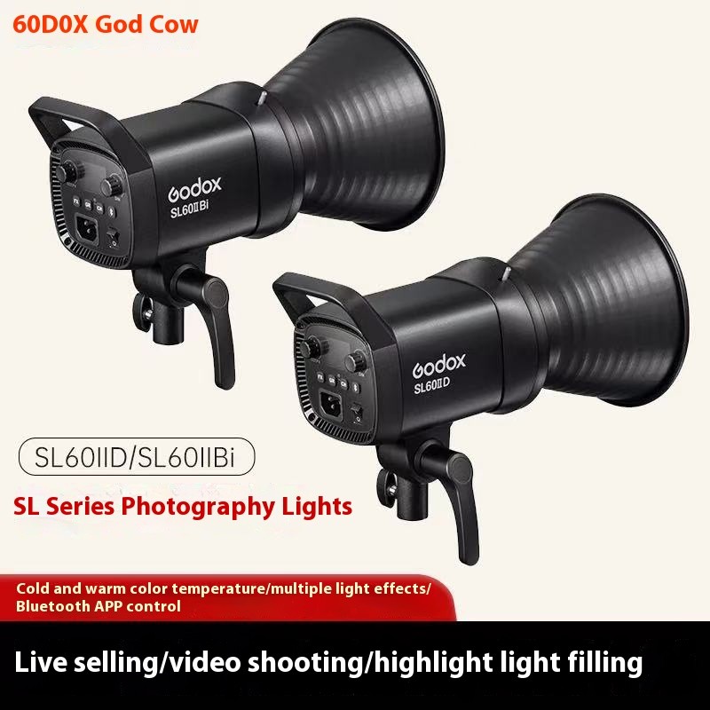 Godox SL60IIBi SL60IID COB ไฟวิดีโอ LED 2.4G ไร้สาย/บลูทูธควบคุมไฟต่อเนื่อง Bowens Mount สําหรับบันท