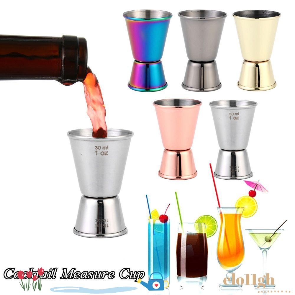 ELOGH วัด Jigger, 1/2-1oz 304 สแตนเลสสตีลค็อกเทล Shaker, Dual Shot สไตล์ญี่ปุ่นแก้วค็อกเทลสําหรับ Ba