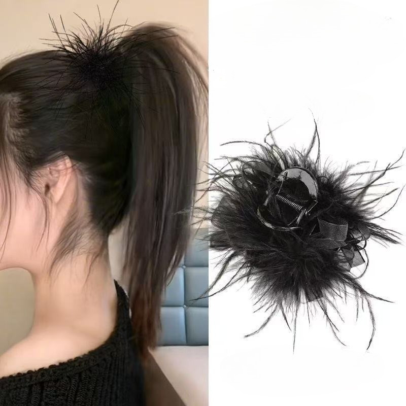 กิ๊บติดผมแบบขนนกและโบว์ยาว สำหรับตกแต่งผม