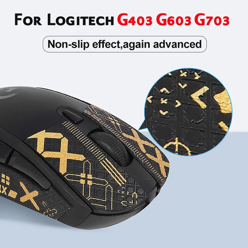 1PCS Mouse Grip เทปสเก็ตสติกเกอร์ทําด้วยมือลื่น Lizard ผิวดูดเหงื่อสําหรับ Logitech G403 G603 G703 D