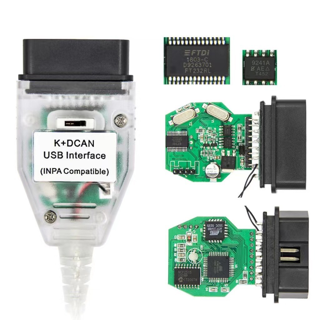 INPA สําหรับ BMW 宝马灵线 K + DCAN FT232R L พร้อม Swith带 เริ่มต้น
