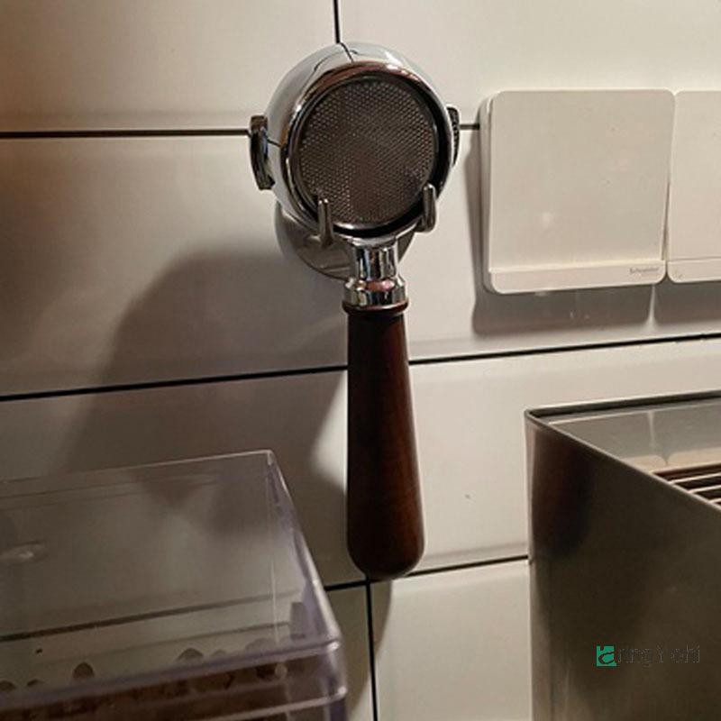 AringYohi] Self-adhesive Coffee Bottomless Portafilter Wall Rack 51mm/53mm/54mm/58mm Coffee Bottom F