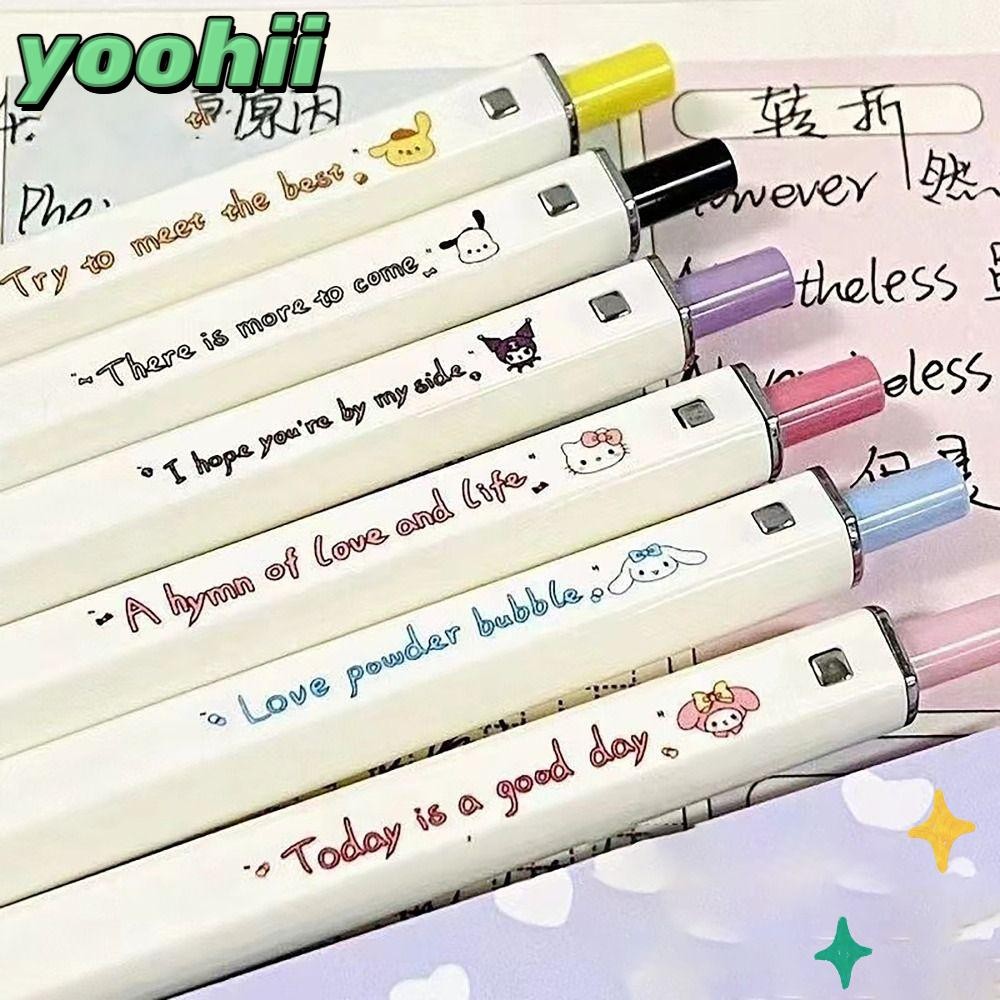 โยฮิ ปากกาเจล 0.5 มม.หมึกสีดําชุดเครื่องเขียนปากกาลูกลื่น,การ์ตูนกดประเภทแห้งเร็วเขียนเครื่องมือโรงเรียนอุปกรณ์สํานักงาน