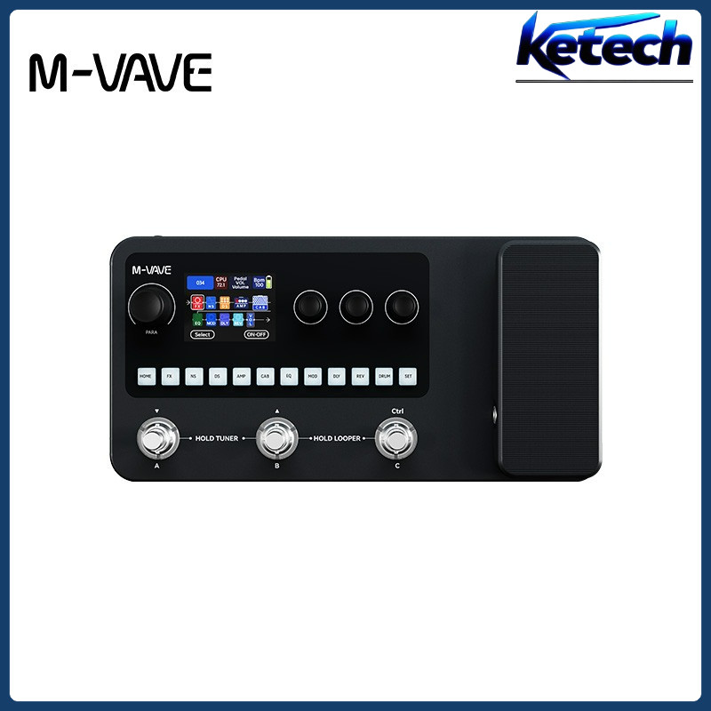 M-VAVE MK-20 มัลติฟังก์ชั่นกีตาร์/เบส Effector Pedal ในตัว 120 AMP โทนและ 10 เอฟเฟกต์โมดูล MIDI link