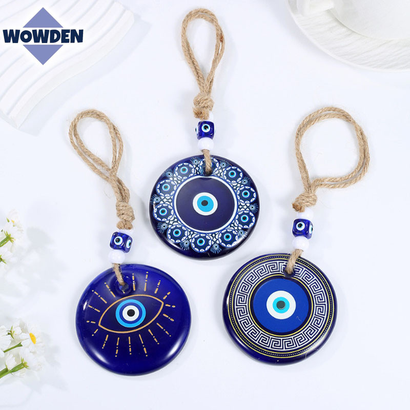เครื่องราง ตุรกี Evil Eye โมบายฮวงจุ้ย 8cm ขับไล่สิ่งชั่วร้าย นำโชคดี โมบายแขวนในรถ การตกแต่งจี้