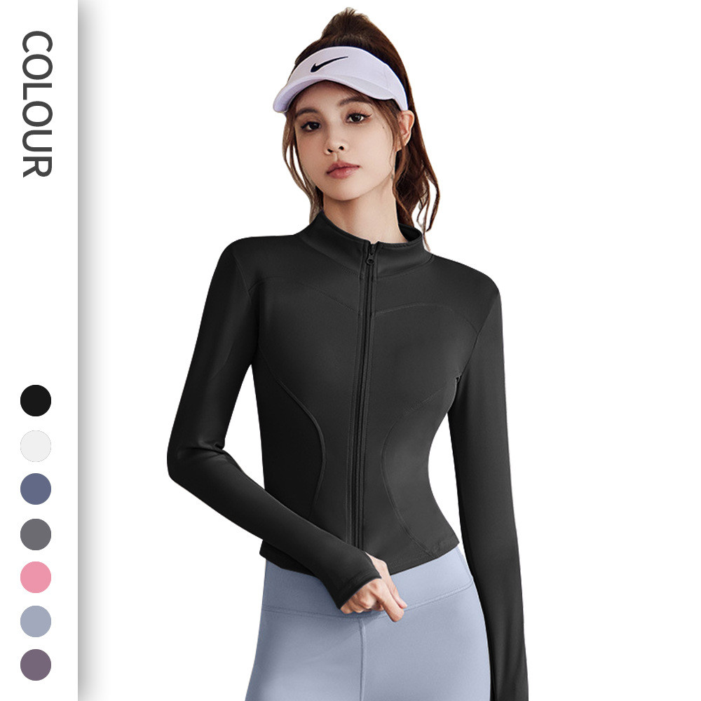 Fall Yoga Clothes Coat Quick-Drying Sportswear Women's Slim Fit Slimming Yoga Jacket Tight Workout C