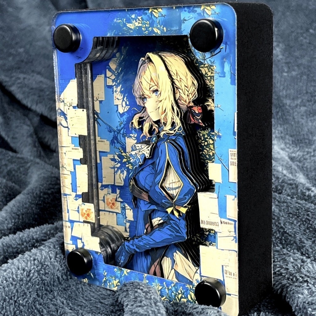 [5457คอลเลกชันประชากร]Violet Evergarden Violet Evergarden 3D Card Brick Square Brick Violet ตกแต่งสํ