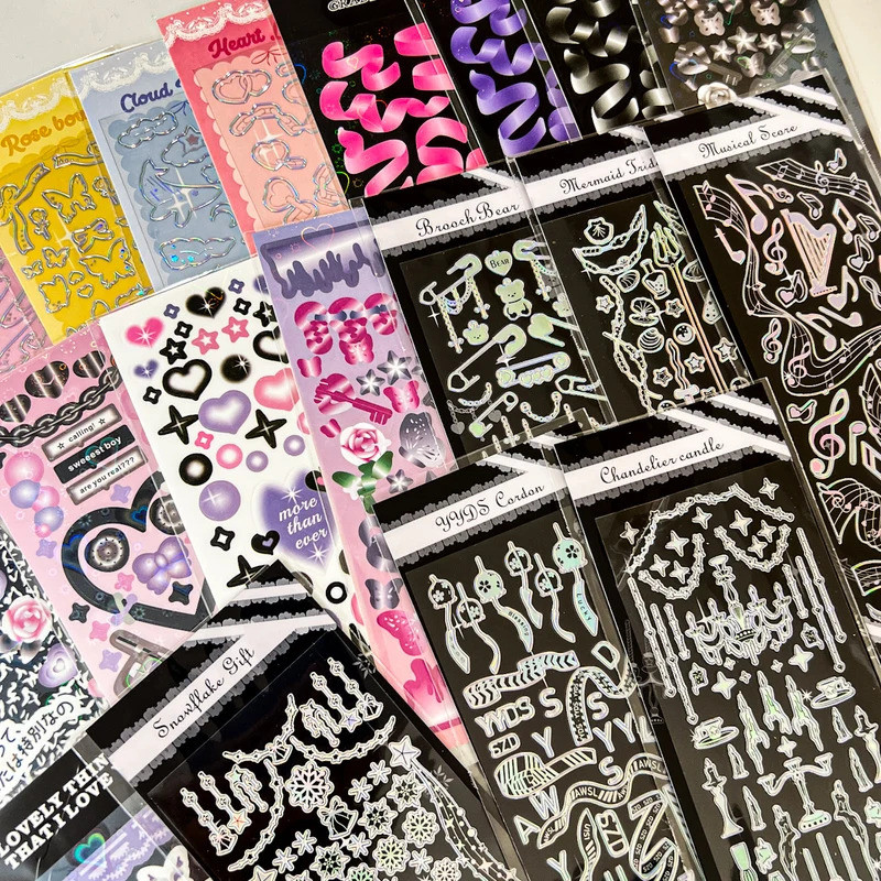 Sharkbang ใหม่ 4/7/8/9/12PCS BOBO 2 ชุดสติกเกอร์ตกแต่ง Bullet Idol อัลบั้มสติกเกอร์ Agenda เครื่องเข