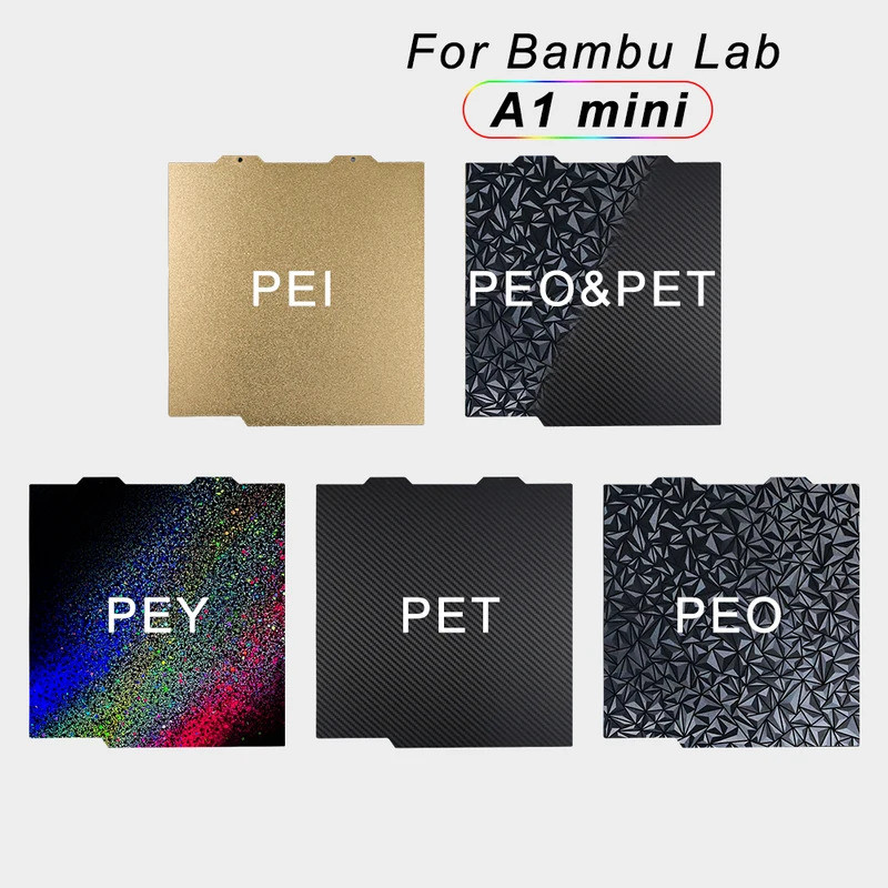สําหรับBambu Lab A1 Mini 3Dเครื่องพิมพ์สร้างแผ่นสองด้านPEO PETแม่เหล็กPIเหล็กแผ่นสําหรับA1 Mini Bamb