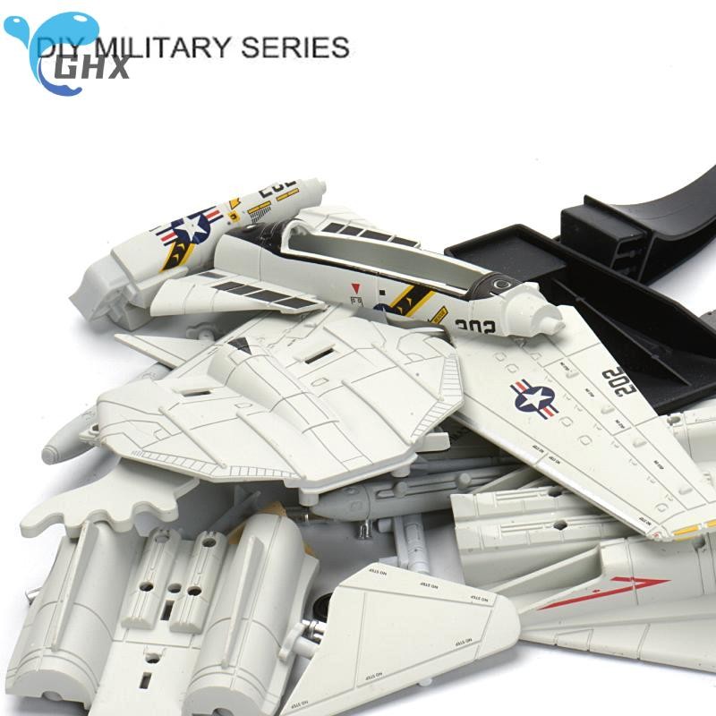 BlowGentlyWind 1:72 Scale F-14 Tomcat Fighter Jet Model – เครื่องบินพลาสติก ABS สีขาวและดํา ดีไซน์ละเอียด ความยาว 10.24 นิ้ว BGW