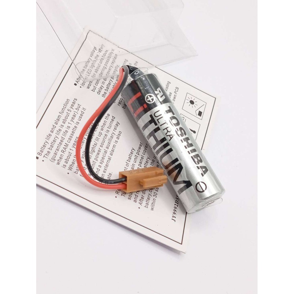 ใหม่ แท้ ER6V 3.6V แจ็คน้ําตาล แบตเตอรี่ลิเธียม ER6  TOSHIBA PLC Lithium Battery ออกบิลได้