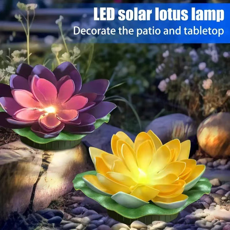 Deepavali พลังงานแสงอาทิตย์ LED จําลอง Lotus Light Diwali เปิด/ปิดกลางแจ้งกันน้ําลอยโคมไฟสําหรับ Yar