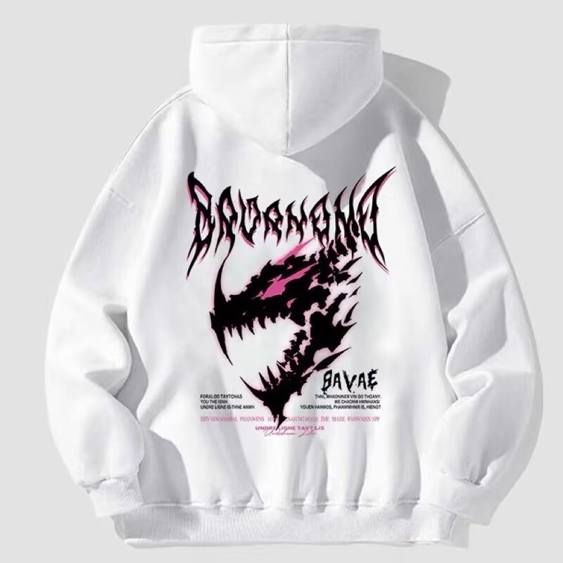 COD 20252024 Autumn Winter New National Trend Evil Dragon Design Printed Sweatshirt Men Women Tops T