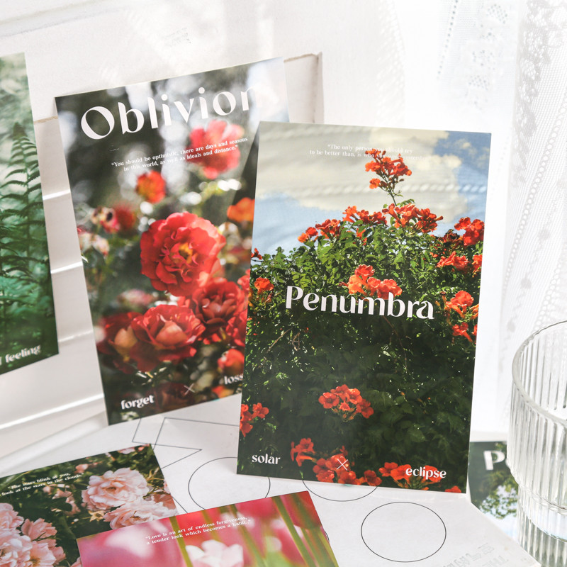 Past และ Remote Healing ภูมิทัศน์วรรณกรรมโปสการ์ด Simple ins สไตล์คู่มือวัสดุวันเกิดการ์ดอวยพรการ์ดข