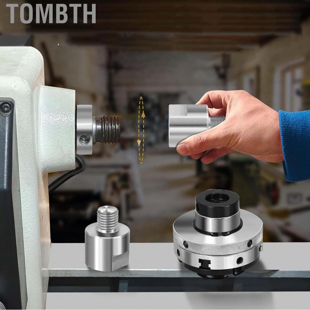 Tombth เครื่องกลึง Chuck Thread Changer 45 Steel 1in 8tpi Male 12TPI ตัวเมียแกนหมุนตัวเมียมีความยืดห
