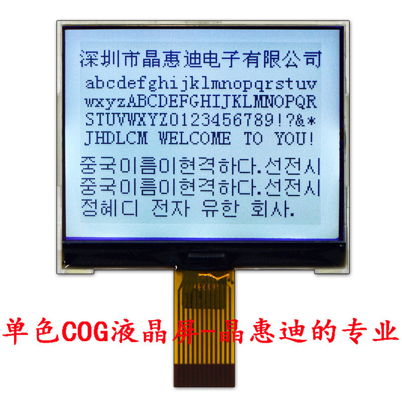 160128หน้าจอ LCD/12PIN/พอร์ตทางอากาศ/FSTN/Graphic Dot Matrix/9 ซม./LCM/COG/สีดําบนสีขาว